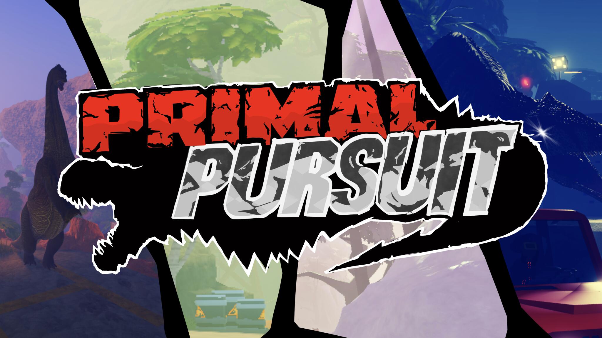 Discovery splash banner for Primal Pursuit🦖 Humans vs Dinosaurs Discord server
