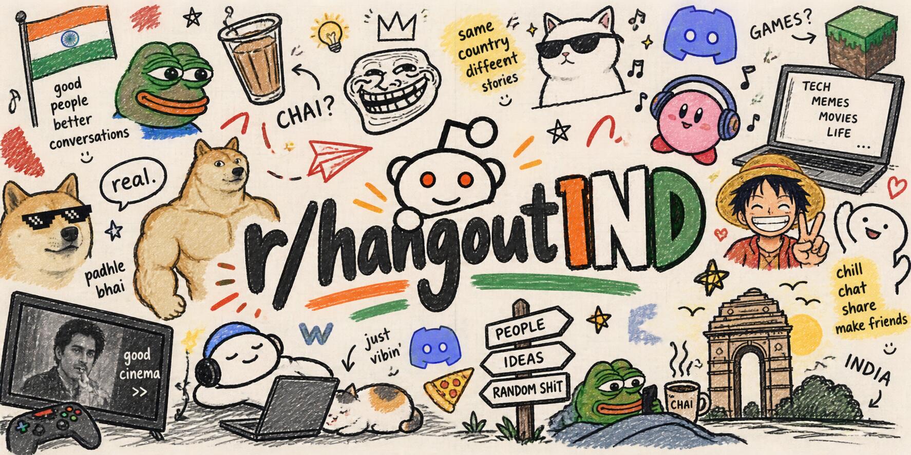 Discovery splash banner for hangout.ind Discord server