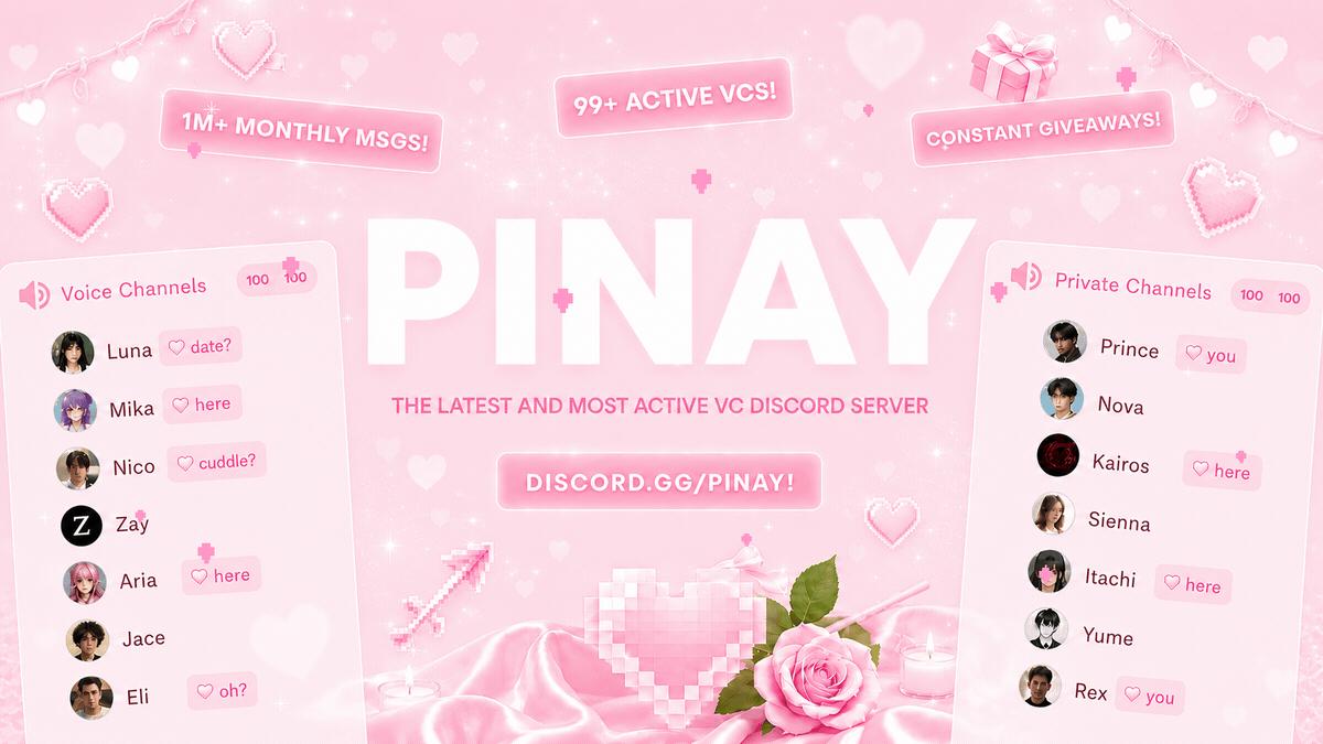 Discovery splash banner for Pinay | Filipino Hangout • Voice Chat • Social • Gaming • Emojis & Stickers • Make Friends Discord server