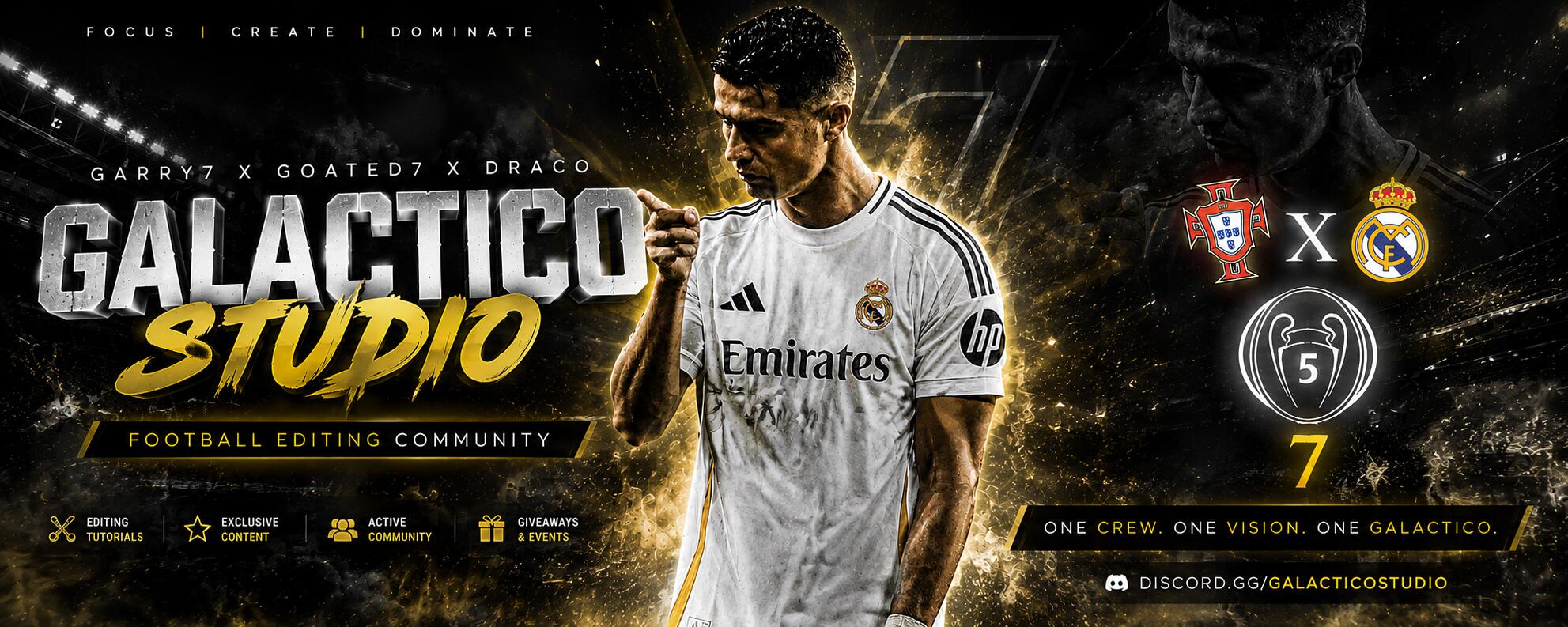 Discovery splash banner for Galacticos Editing Studio Discord server