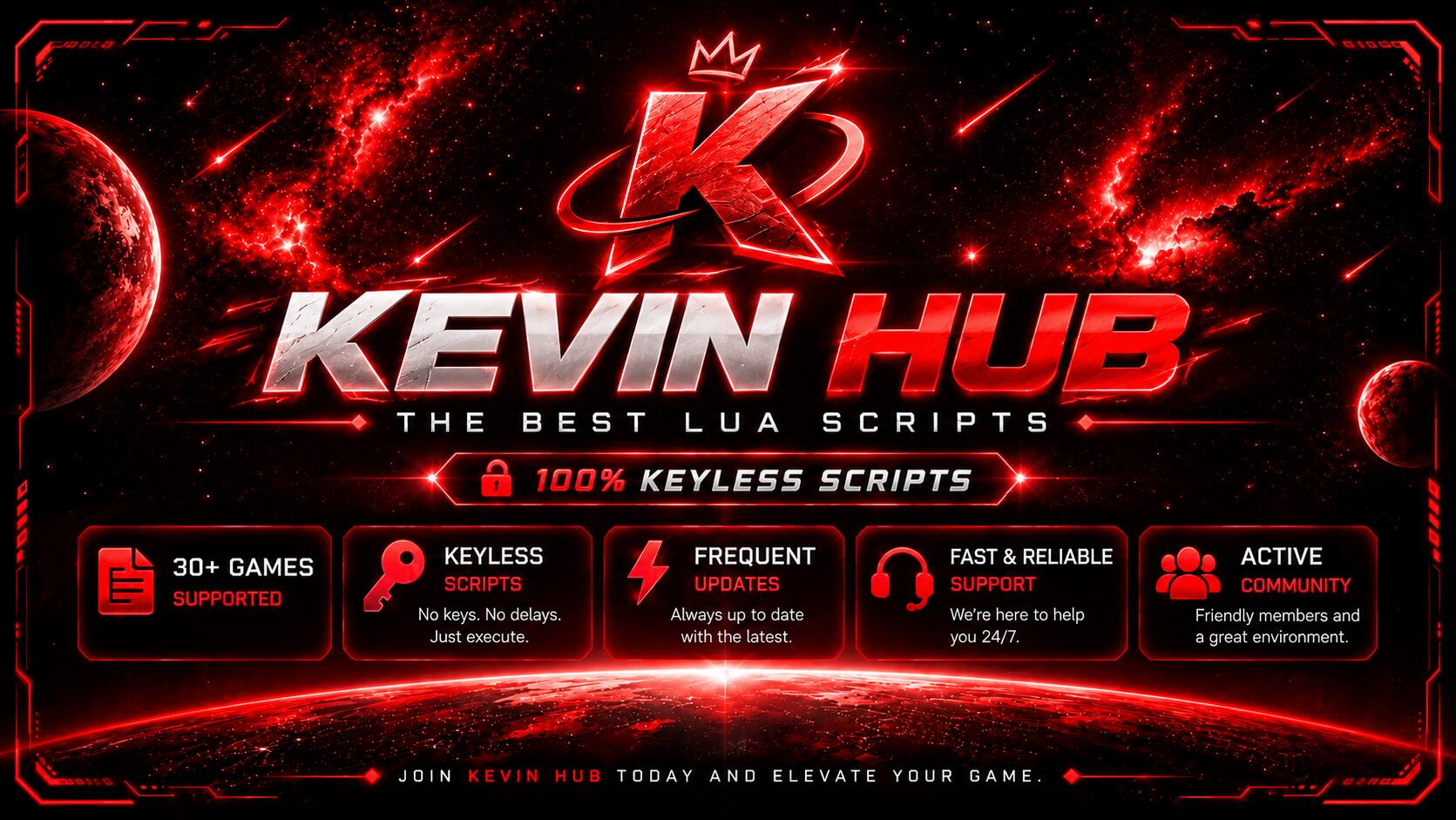 Discovery splash banner for Kevin Hub 👻🎃 | .gg/luascript Discord server