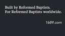 Discovery splash banner for Reformed Baptists | 1689.com Discord server