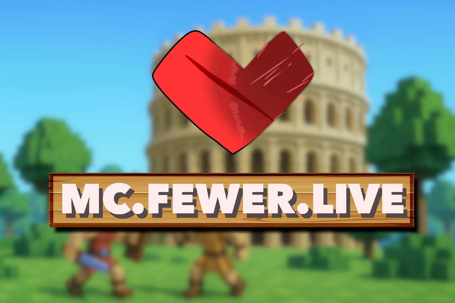 Discovery splash banner for FewerMC | OP Lifesteal Dupe | MC.FEWER.LIVE | Minecraft Server Discord server