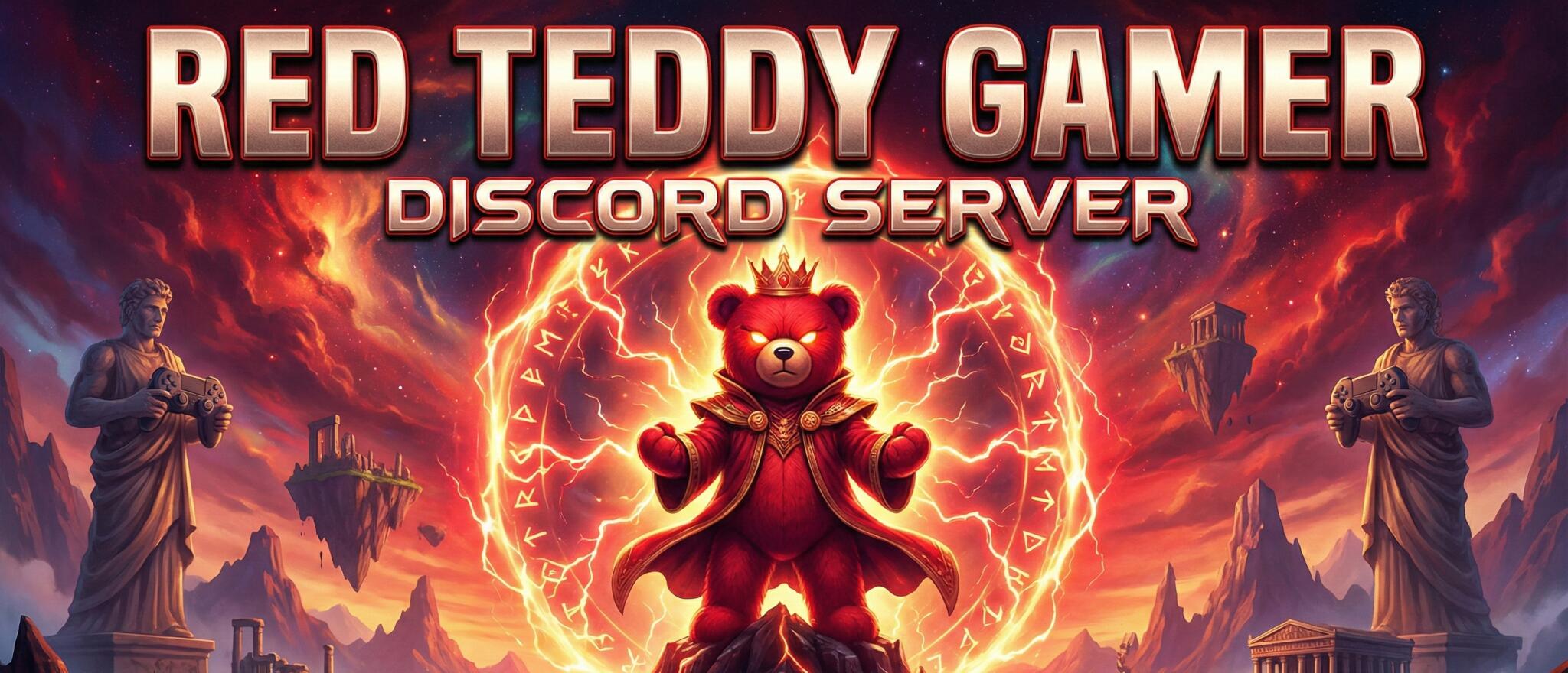 Discovery splash banner for RED TEDDY GAMER Discord server